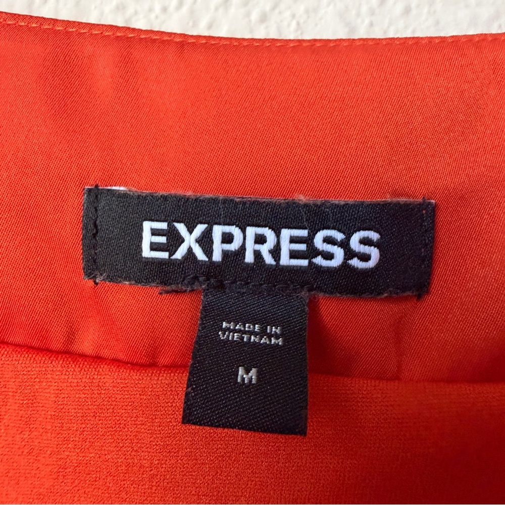 Express Orange Satin Cowl Neck Asymmetrical Midi Slip Dress Size M - Picture 4 of 6
